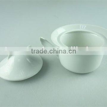 Irregular Sugar Pot,white Porcelain Canister,small Casserole photo-3