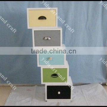 Unique Design Home Decorative Furniture Colorful Wooden DIY Storage Cabinet, Easy to Move photo-4