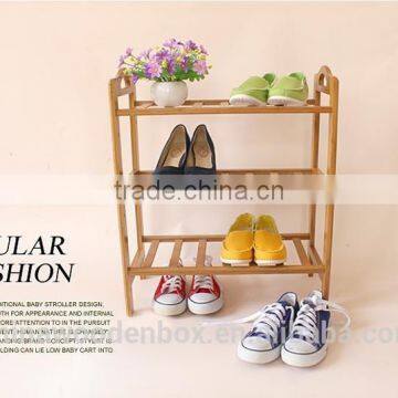 Three Layers Wooden Shoes Display Shelf photo-3