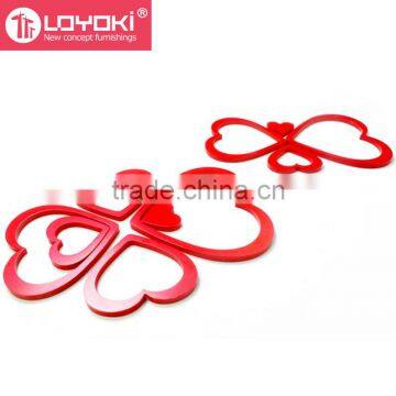 Hot Sale New Love Shape Wood Home Decor Wall Stickers 3D Art Sticker for Living Room photo-4