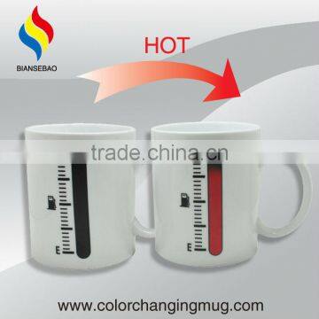 ceramic fuel gauge ceramic color changing mug with temperature gauge