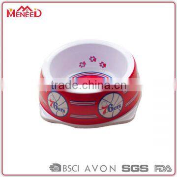 Round shaped OEM logo designer personalized melamine cat bowl without rubber ring