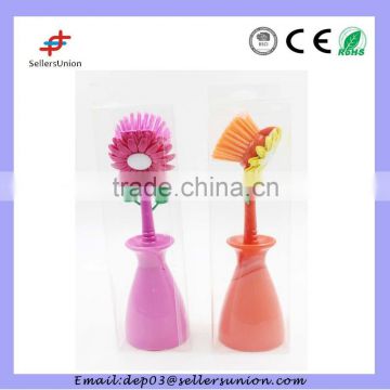 2015 new plastic brush with sunflower design