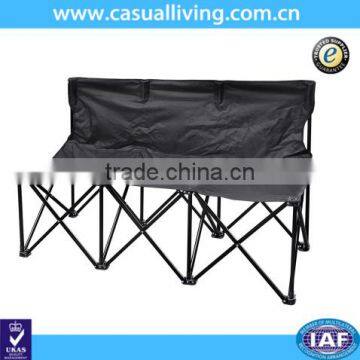 Outdoor lightweight steel tube frame beach chair foldable for three person