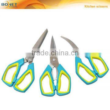 SHS0003/SKI0018/9 kitchen ware Easy to use 3pcs kitchen scissor set