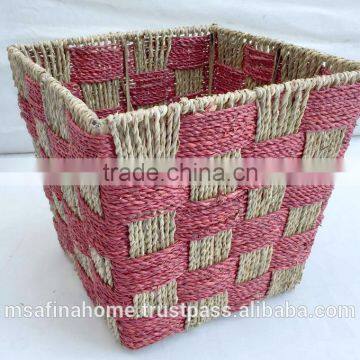 Tapered shape sea grass storage basket