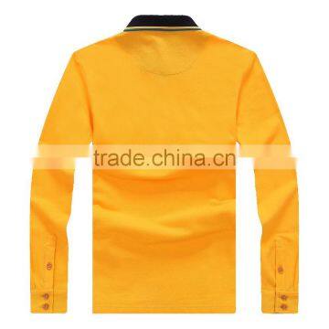 2016 Long Sleeve Blank Double Mercerized Cotton Polo Shirt photo-5