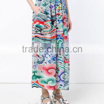 Latest Ladies Fashion Long Silk Skirt China Factory Price photo-2