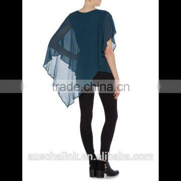 Latest Woman Oversized Sleeve Viscose Blouse New Styles photo-2