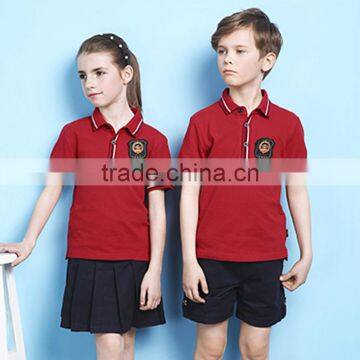 Custom Unisex Summer Red Color Polo School Uniform Shirt photo-4