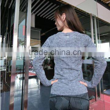 2015 Fashion Plain Grey Sportswear Running T-shirt for Women