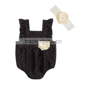 Fashion Design 100% High Quailty Floral Lace Baby Romper Baby Clothes Lace Outfit photo-5