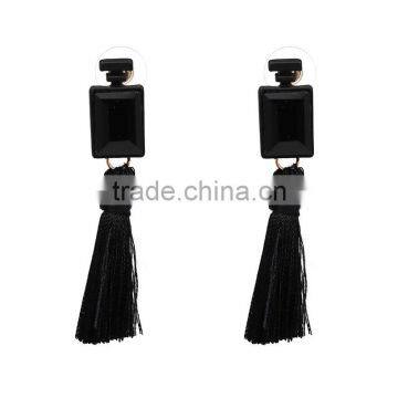 Bohemian Jewelry Crystal Gems With Long Colorful Tassel Charms Earrings for Women photo-3