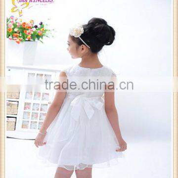 2015 White Flower Wedding Dress Tulle Dress for Children
