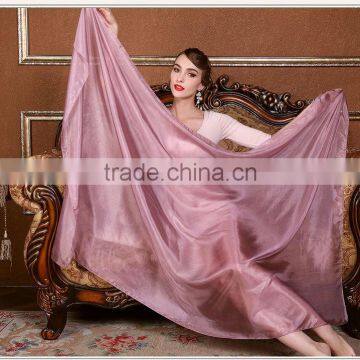 Best-selling Chinese Solid White Blue Purple Pink Pure 100% Silk Long Scarf photo-6
