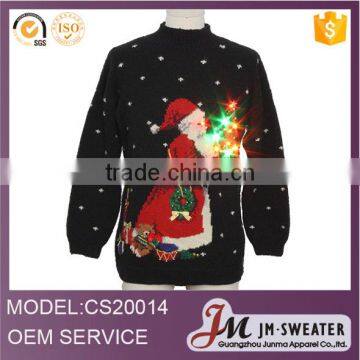 2016 Unisex woolen pullover hand knitted unique LED lighted Ugly Christmas sweater