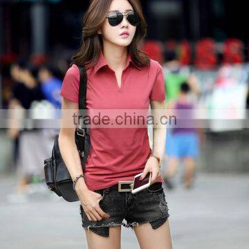 Hot Sale Professional Wholesale Cheap Custom Women Short Sleeve Polo Shirt Cotton photo-3
