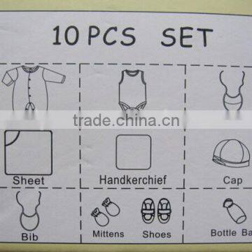 New Born Baby 10pcs Gift Set Clothes Soft Fabric Unisex Baby Girls Clothes photo-3