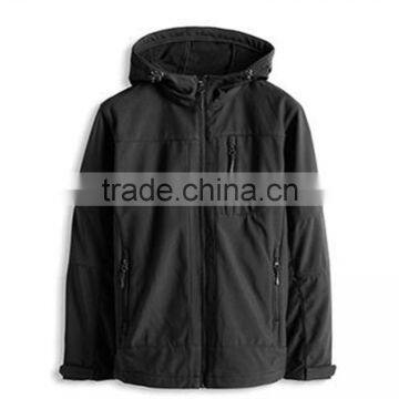 Black Plus Size Men Zipper Outdoor Winter Jacket