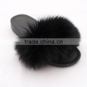Myfur Real Fox Fur Slides Real Fox Slippers Women Rubber Fur Sandals photo-4