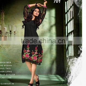 Designer Georgette Long Kurtis photo-4
