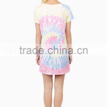 Hot Selling Tie Dye T-shirt Dress Design Beach Dress for Woman 2015 photo-4