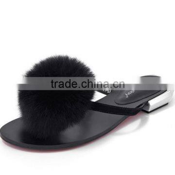 The Fox Hair Bulb Belt Buckle Slippers Sheep photo-4
