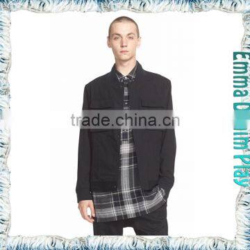 2016 Simple Design Stylish Style Men Regular Fit Black Denim Jacket Wholesale