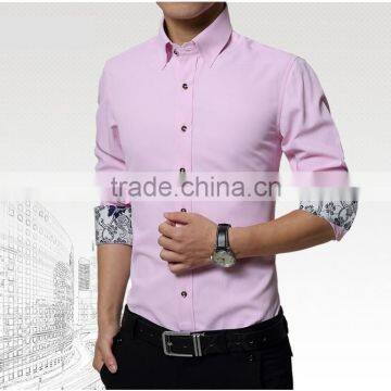 The groom long sleeve shirt in spring and summer youth han edition cultivate one's morality leisure pure color