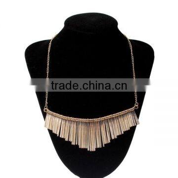 New Fashion Long Link Curb Chain Golden Tassel Pendant Sweater Necklace photo-3