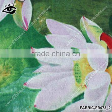 Chinese Style Fabric Lotus Printed Cotton Linen Fabric Fo Cloth Househoud photo-4
