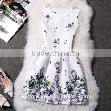 Girl Black Flower Printed Princess Dress/l Girl Sleeveless Printed Princess Holiday Dress/new Design Girl Printed Dress photo-4