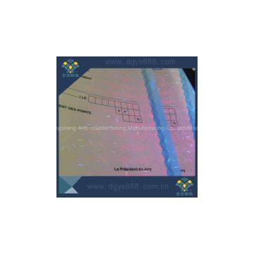 UV invisible anti-counterfeit printing certificate with positioning hot stamping hologram