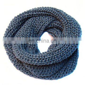 Hot Sale Wholesale Fashion Women's 2 Circle Winter Blank Acrylic Knitted Scarf