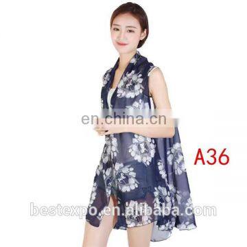 Latest Design Girls Bikini Swimwear Cover up Chiffon Beach Wear Blouse Summer Ladies Long Tops for Leggings photo-3