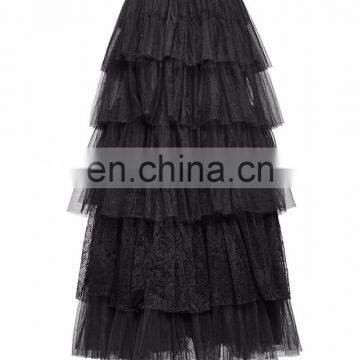 Gothic Victorian Punk Rave Black Long Skirt-crinoline Q-317 photo-3