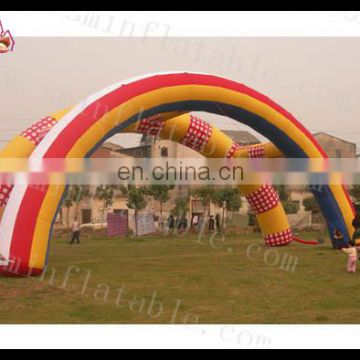 Inflatable Rainbow Colorful Double Arch/Gantry 6x4M