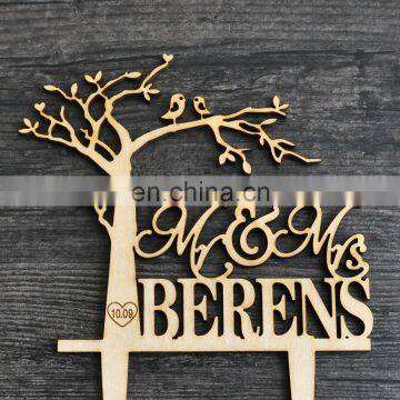 personalized surname cake topper, rustic wedding cake topper,tree cake topper,custom cake topper, wedding decoration