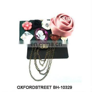 fashion alloy fabric flower brooch