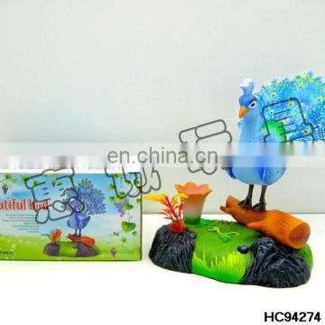 Animated sound control singing bird peacock toy HC94274