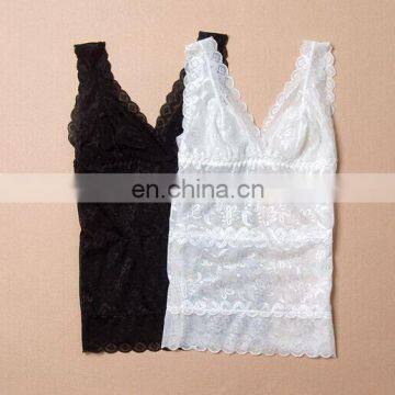 Viacin hot selling white/black lace inner tank top for women