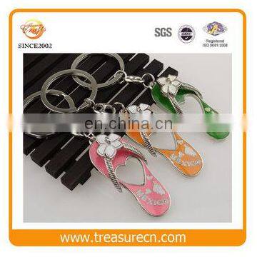 Custom Logo Embossed Slipper Hollow Cheap Metal Keychain