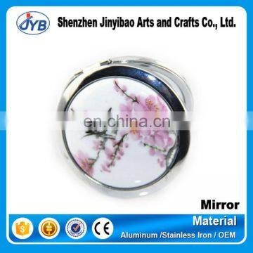 metal framed Chinese style bulk round porcelain compact mirror for sale