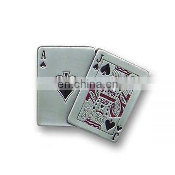 High Quality Poker Metal Silver Belt Buckle