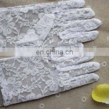 Women's Sexy Black Red White Ivory Wrist Length Wedding Hand Gloves Driving Short Lace Bridal Gloves photo-3