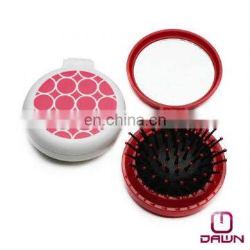 foldable round compact mirror with brush CD-MP502