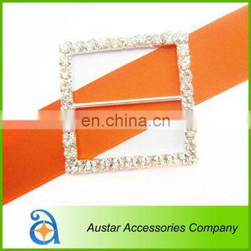 Square crystal rhinestone buckle chair sash,Invitation Diamante Ribbon Slider For Wedding Supplies