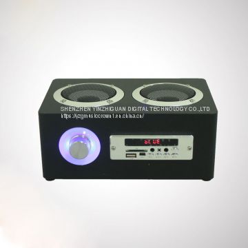 New private model wooden bluetooth subwoofer speaker box phone, computer, radio, plug and headset speaker manufacturer customized