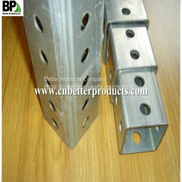 perforated steel square tube sign post for stop warning sign