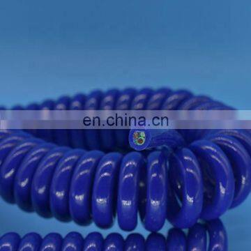 Retractable coil cable spring wire  spiral coiled cable